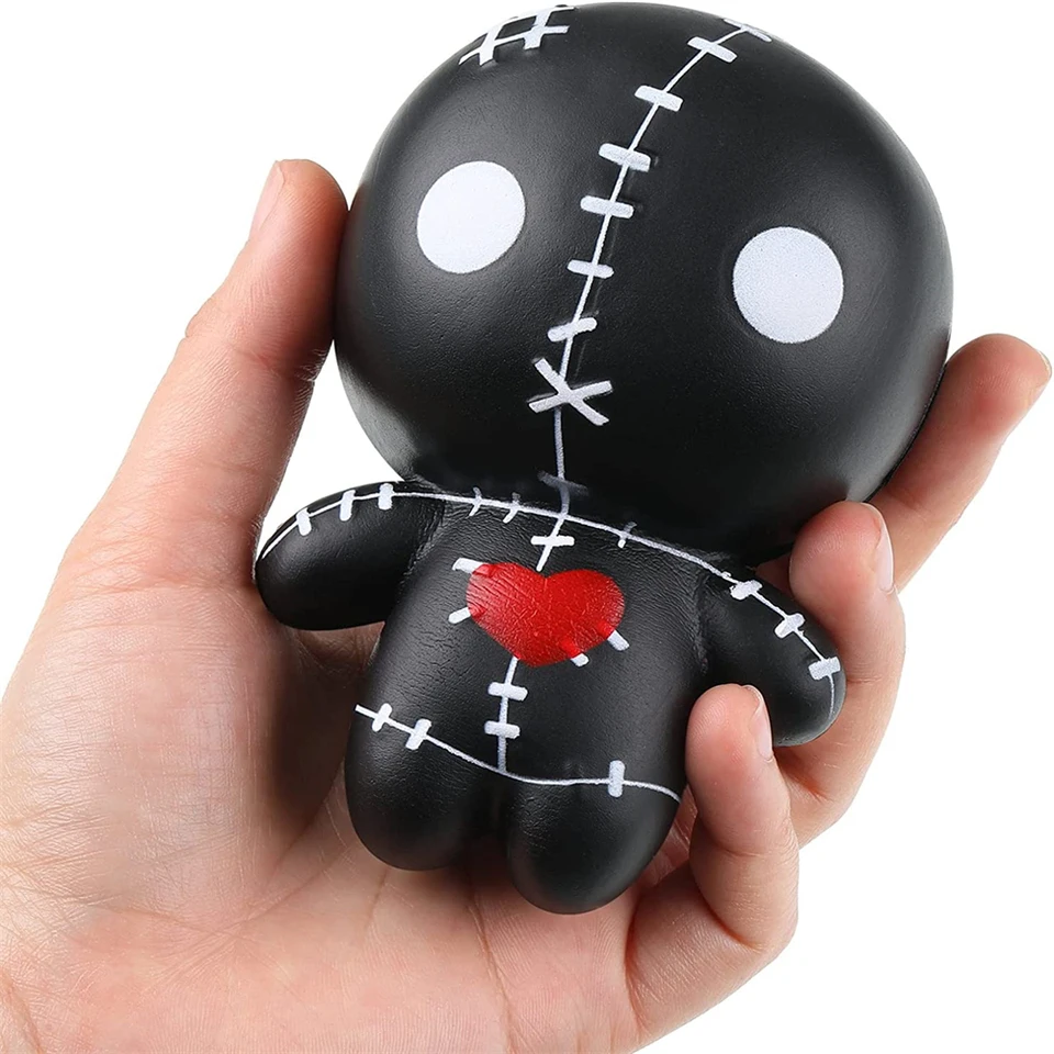 Muñeco Vudú Blandito de Crecimiento Lento, Juguete Antiestrés, Lindo Muñeco de Halloween para Apretar, Squishies Suaves para Niños y Adultos