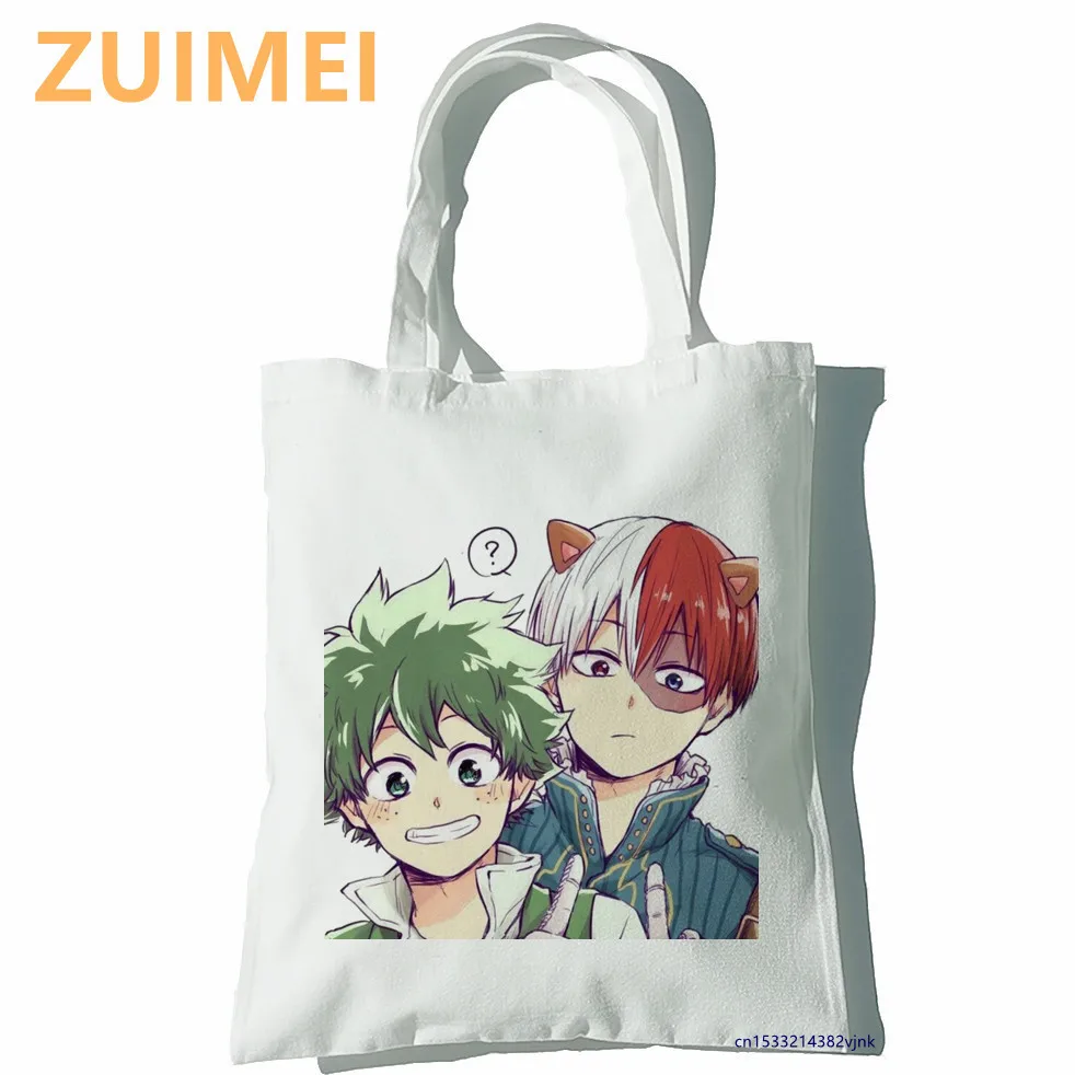 Bag My Boku No Hero Academia Katsuki Bakug Bag Harajuku Gothic Canvas Black Bag Horror Cartoon Large Capacity Shopper Bag Casual