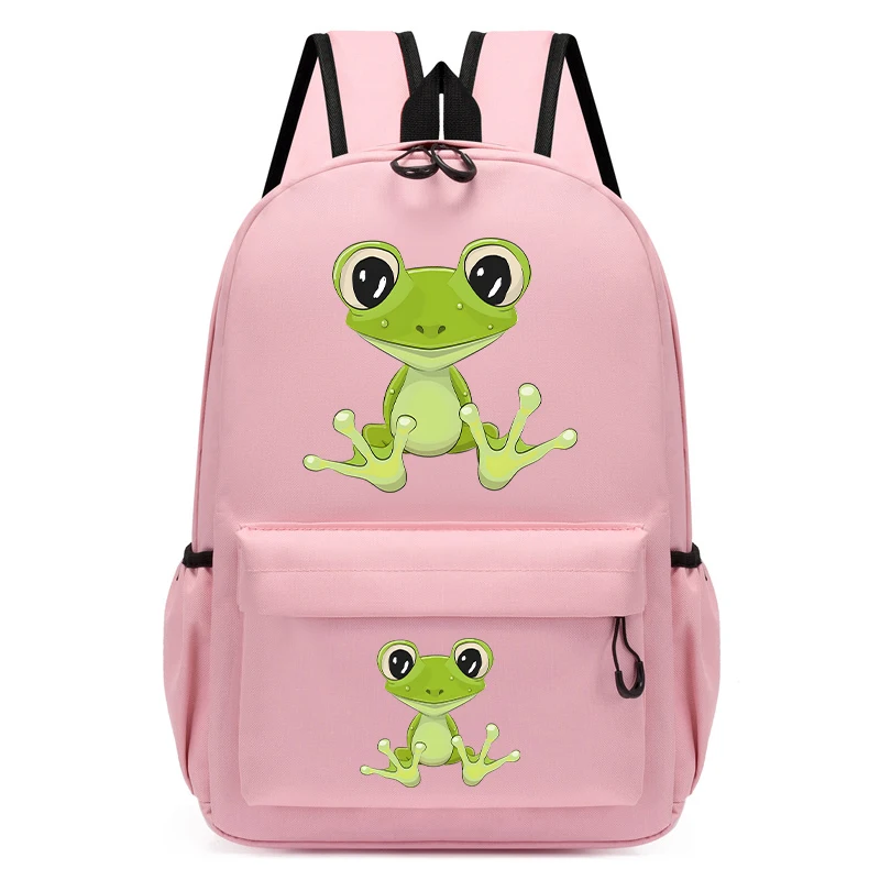 Escola do jardim de infância mochila saco dos desenhos animados sapo impressão meninos meninas mochila crianças satchels kawaii bookbag infantil escolar