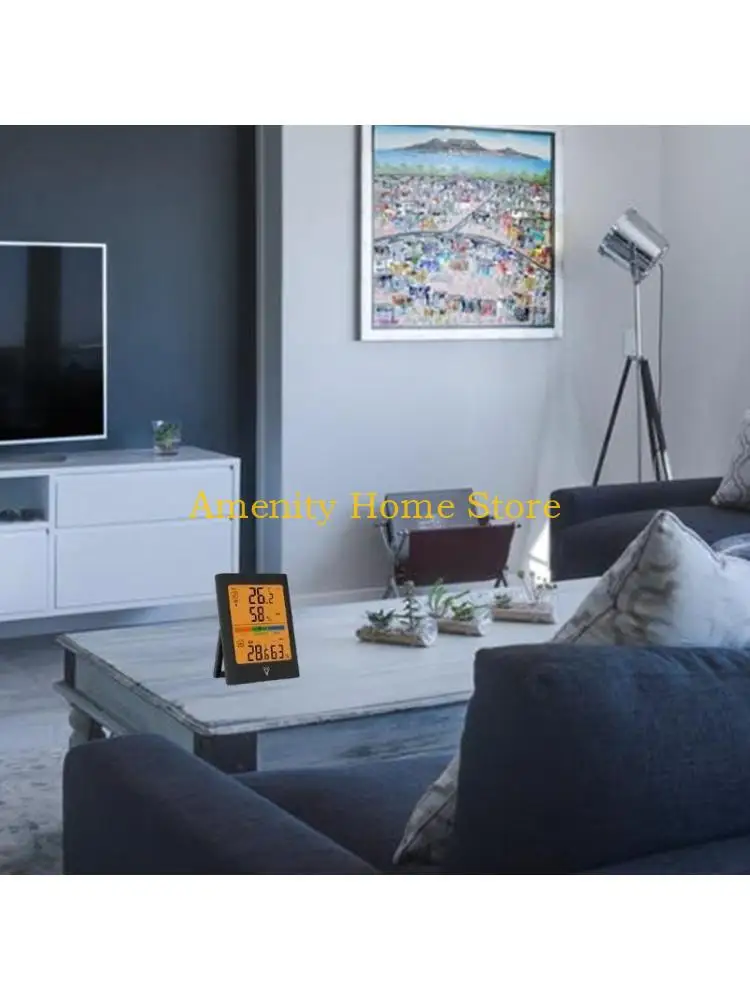 F26C مقياس الرطوبة الرقمي داخلي مقياس حرارة خارجي لاسلكي درجة الحرارة والرطوبة قياس مراقبة غرفة ميزان الحرارة 328ft/100 متر #1