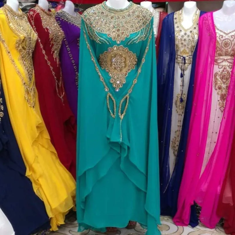 Royal Blue Moroccan Dubai Ferozi Farasha Robe and Long Shirt Europe and America Fashion Trend