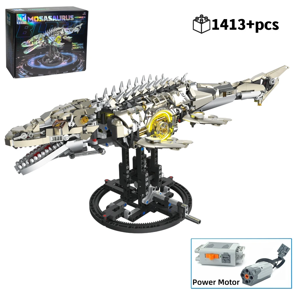

Creative Mechanical Mosasaurus Model Sea Dragon Building Blocks MOC linkage Assembly Bricks DIY birthday Christmas gifts1413pcs