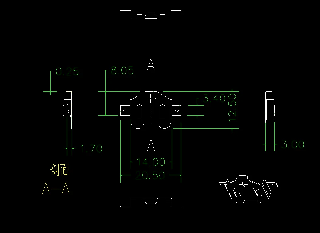 10PCS/LOT BK-885 battery holder CR1216 CR1220 hardware battery shrapnel CR1225 battery buckle