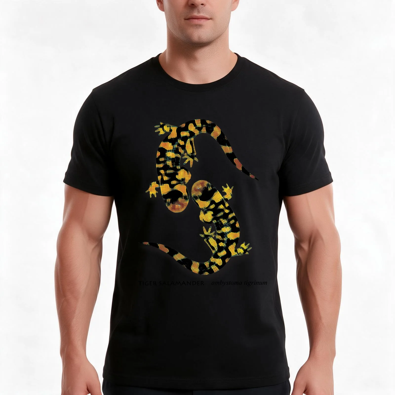 tiger salamander 3 T-Shirt, Summer Casual Cotton Tee, Oversized Streetwear Tops, Vintage Graphic Print, Loose Fit Short Sleeve