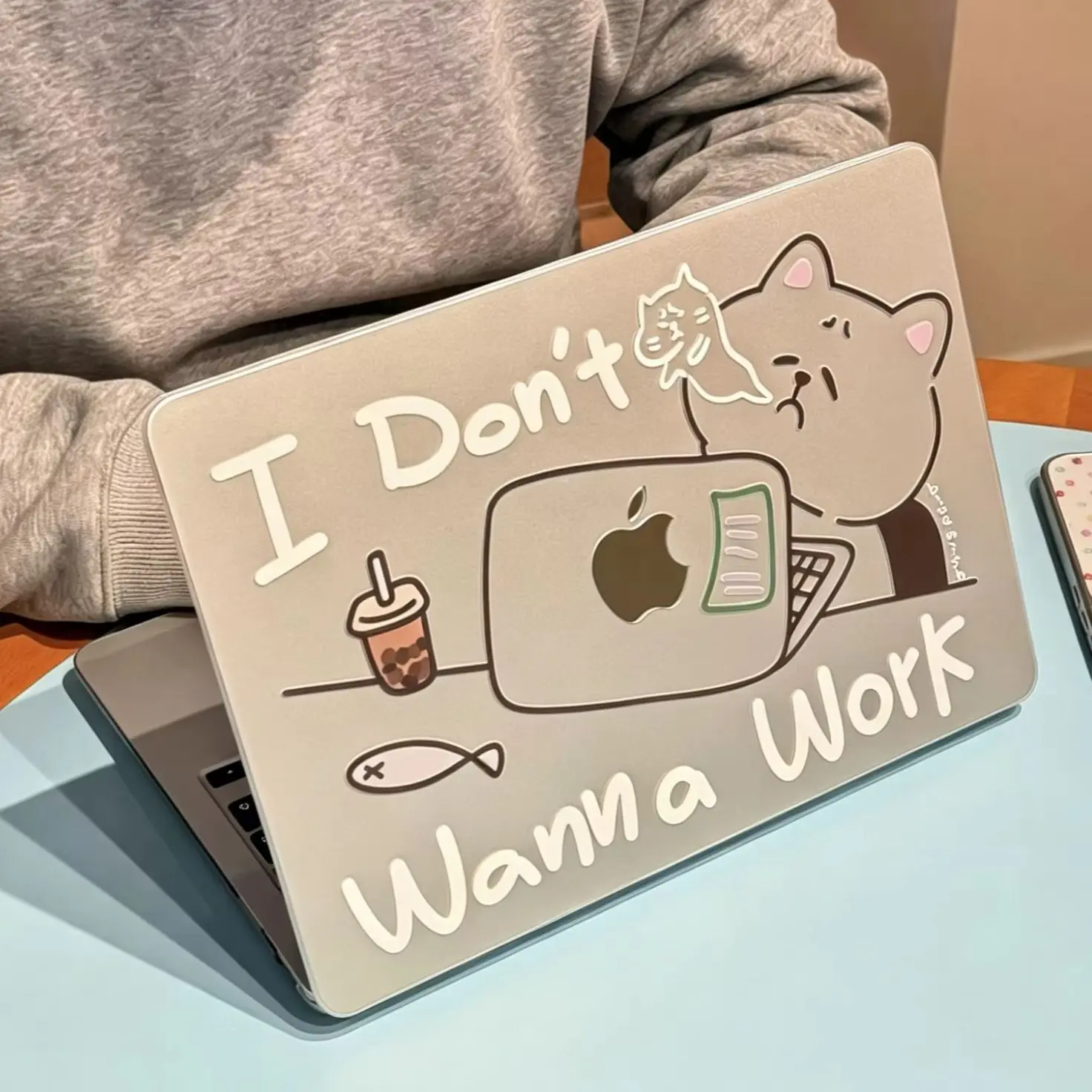 I Don't Wanna Work Shining Y2K Laptop Case For Macbook Air 13.6 M4 NEO 15 M3 Hard Cover For Mac Book Pro 13 M1 M2 14 M4 M5 16