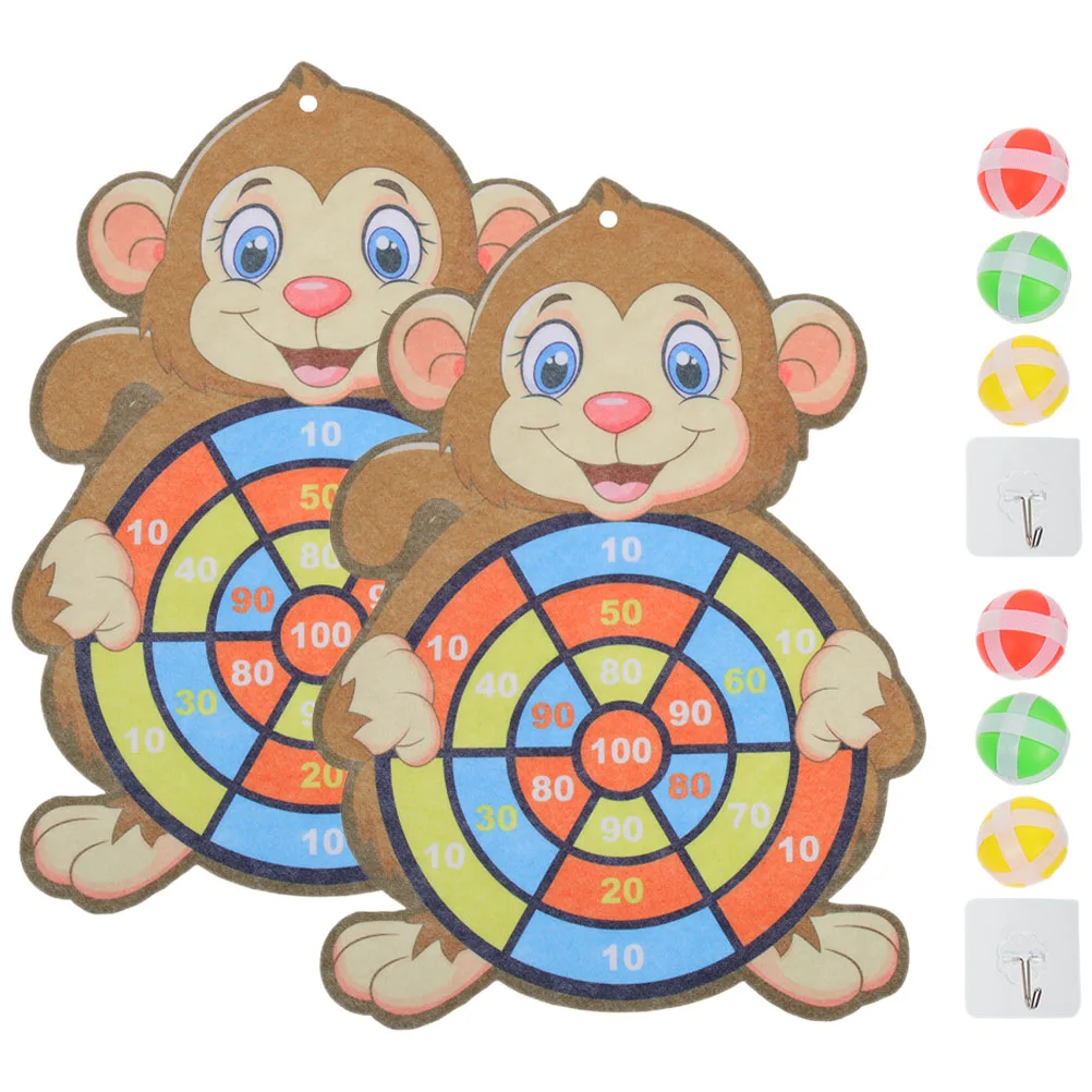 2セットの粘着ボールダーツボードゲーム、ボール付き、パーティーグッズ、子供向けギフト、室内ゲームボード、プラスチック製スポーツ、親子向け、男の子用