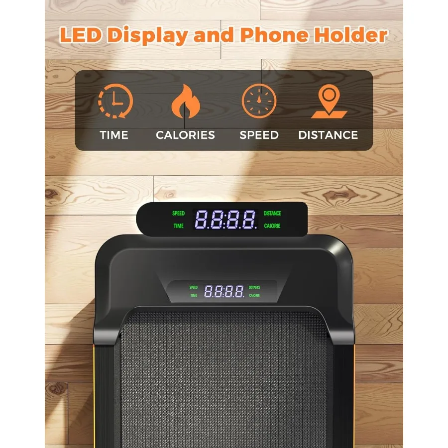 وسادة مشي 3 في 1 مع محرك 2.5 حصان للاستخدام المنزلي والمكاتب: شاشة LED مائلة 6 محيطة قابلة للتعديل وجهاز تحكم عن بعد مثالية