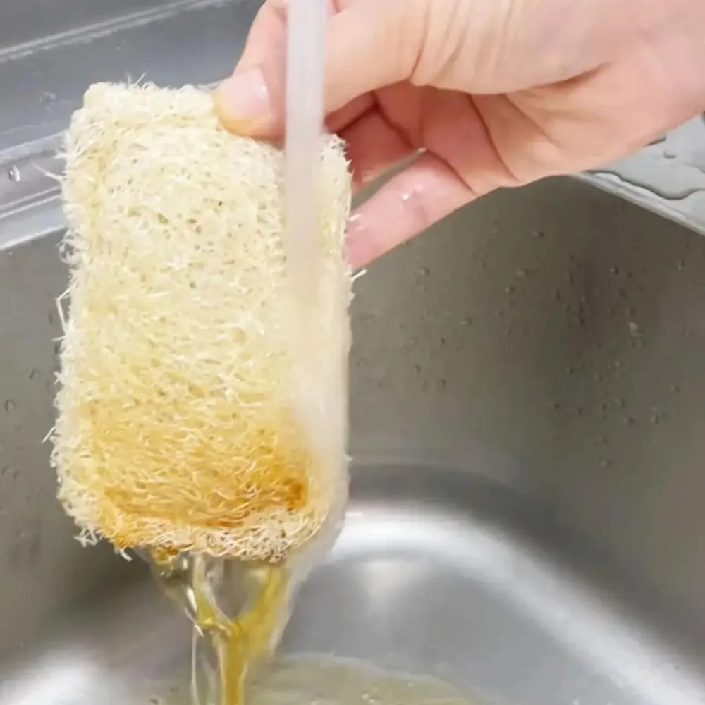 1/3pcs Natural Luffa Dish Washing Cloth Sponge Loofah Scrub Pad Dish Pot Easy To Clean Scrubber Sponge Kitchen Clean Brushes Pad