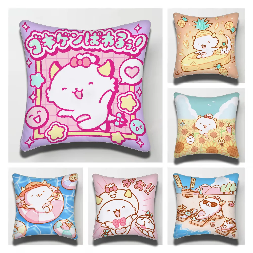 Sanrio GaoPawaru Pillow Covers Cartoon Sofa Decorative Home Double-sided Printing Short Plush Cushion Cover Christmas gifts