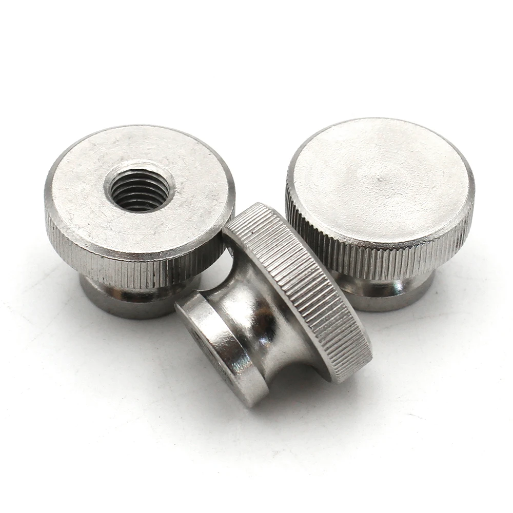 1-5pcs M2-M12 304 Stainless Steel GB806 Hand Nut High Head Knurled Thumb Nut Through Hole Blind Hole Advertising Decorative Nail