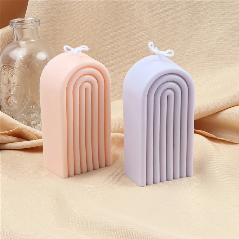 Arch Line Geometry Silcone Moulds Body Candle Mold for Handmade Candles Resin Molds Silicone Crafts Candle Making Supplies Form