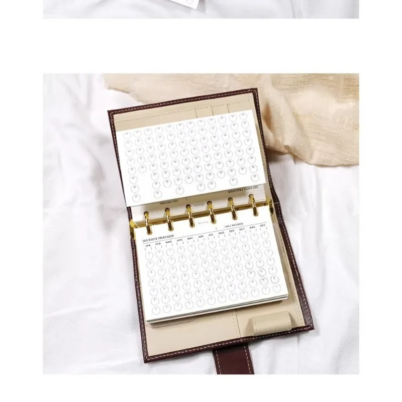 Fromthenon A6A7M5 5 Blatt 4-fach Gefalteter 365-Tage-Gewohnheits-Tracker Loseblatt-Notizbuch Ersatzkern Täglicher Gewohnheits-Tracker Terminplaner – Detail 9