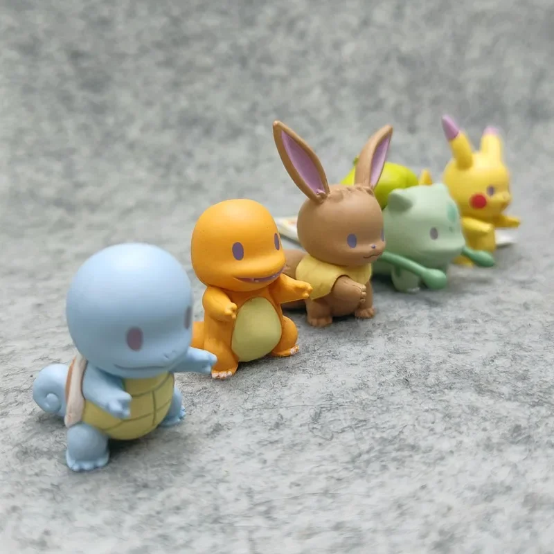 Original Genuine Pokemon Gashapon Anime Figurine Cute Pikachu Eevee Bulbasaur Action Figure Mini Model Capsule Toys Gift