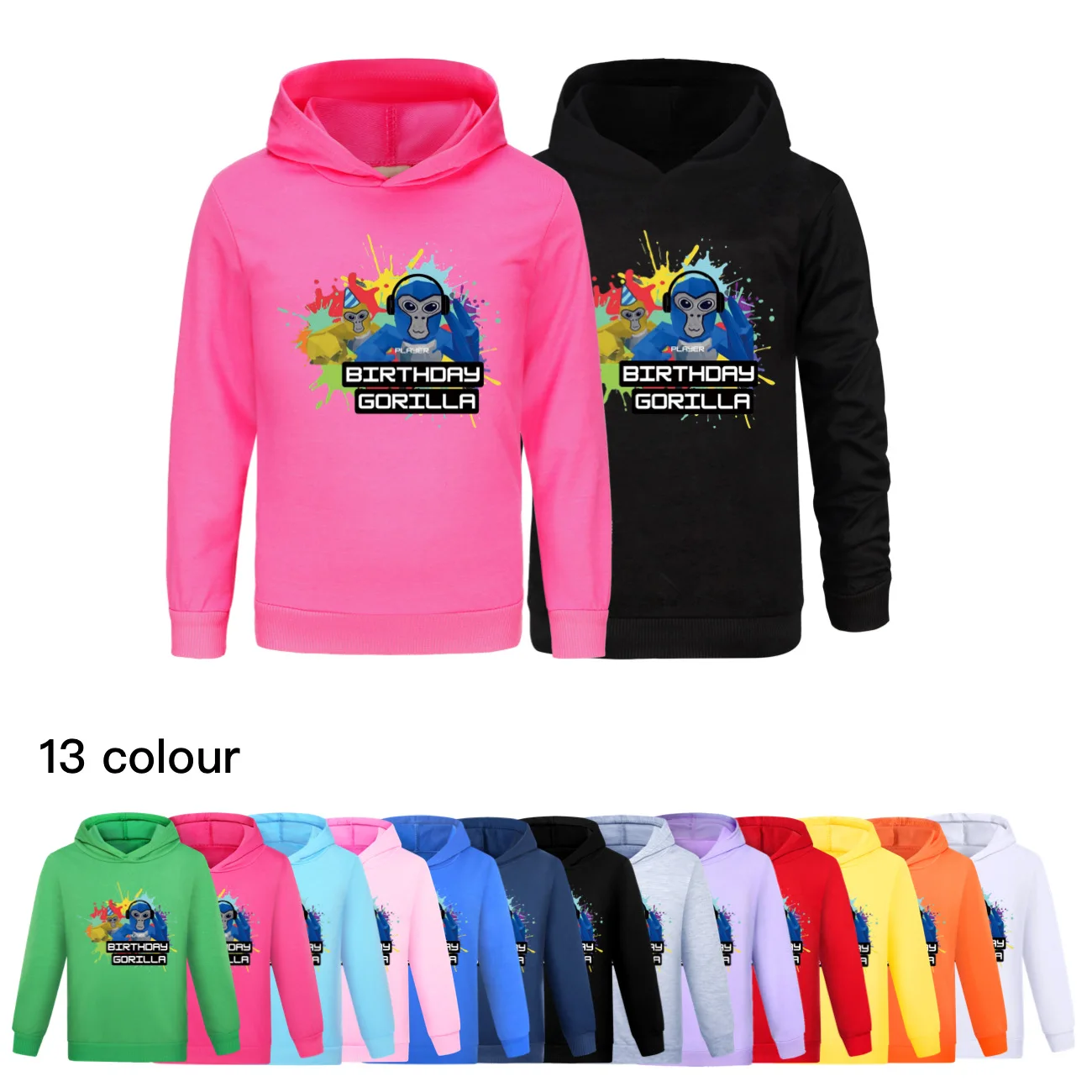 

Boys Funny Fashion Gorilla Tag Hoodies Cartoon Long Sleeve Children T-Shirts spring fall Kids Girls Tops Children Clothes3266