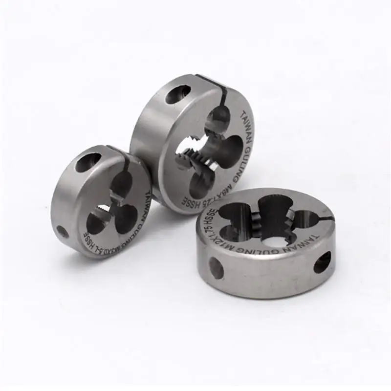 HSSE Adjustable Round Die M0.8M0.9M1M1.2M1.4M1.5M1.6M1.7M2M2.2M2.5M2.6M3M4M4.5M5M5.5M6M7 for Stainless Seel Fine Thread  Dies