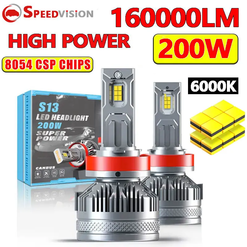 

200W H4 H7 LED CANBUS Car Headlight Bulb 160000LM CSP H1 H8 H9 H11 9005 HB3 9006 HB4 9012 HIR2 Led Light Fog Vehicle Auto Lights