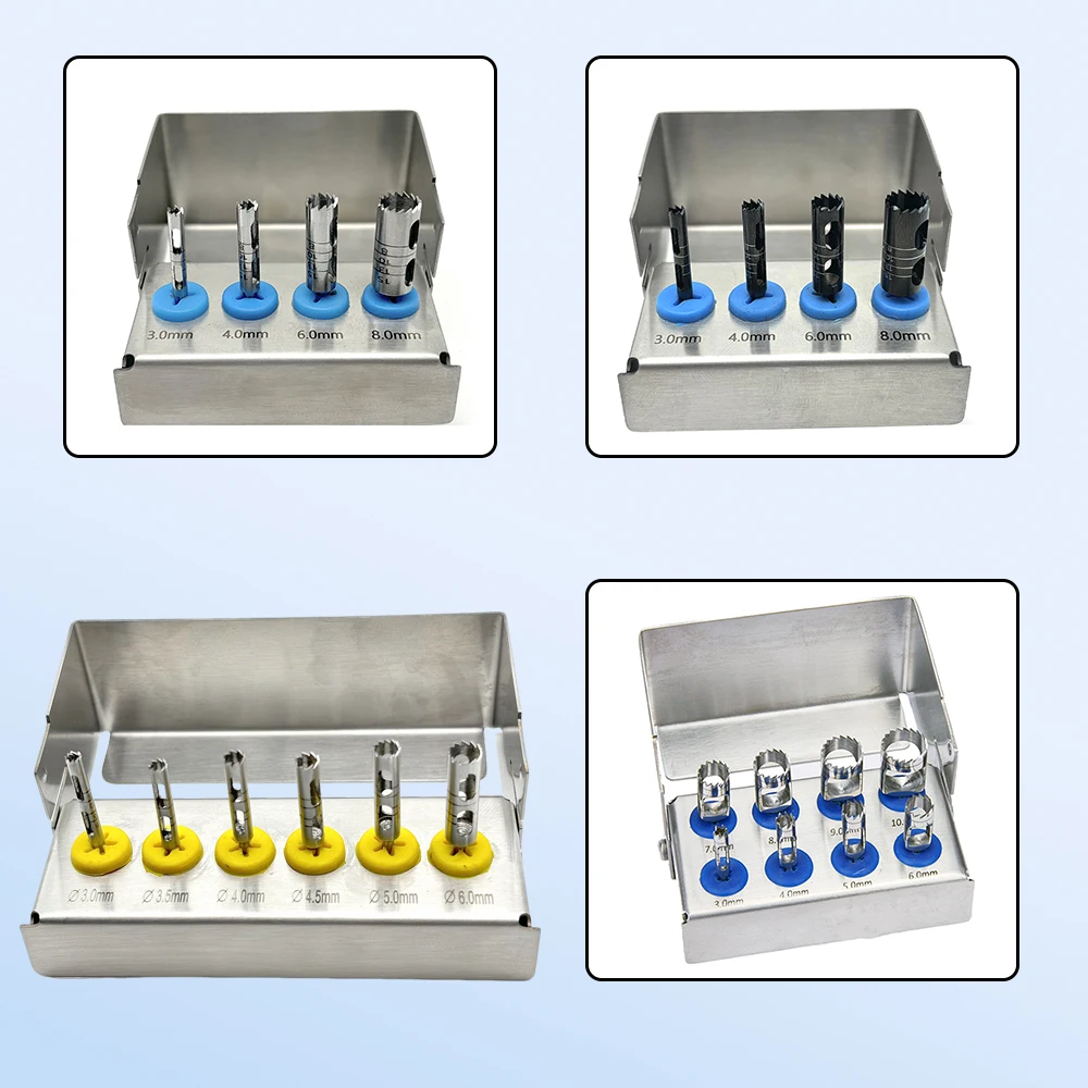 

Трепанные боры для зубного имплантата для уборки костей и резки, длинный хирургический сверлильный инструмент, совместимый с низкоскоростным наконечником