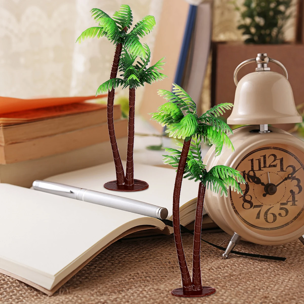 

Simulated Coconut Tree Decoration Miniature Palm Trees Fake Coconuts for Micro Landscape Bonsai Gardening Props Plastic