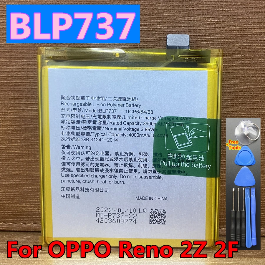 New Original 4000mAh BLP737 Battery for OPPO Reno 2Z Reno 2F Reno2 Z F Mobile Phone