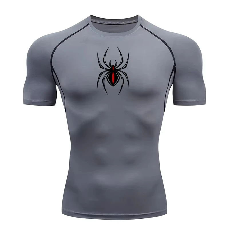 Men's Short Sleeve Moisture-Wicking Rash Guard Gym Workout Running Compression Shirts for T-shirt Athletic Quick Dry Tees Tops