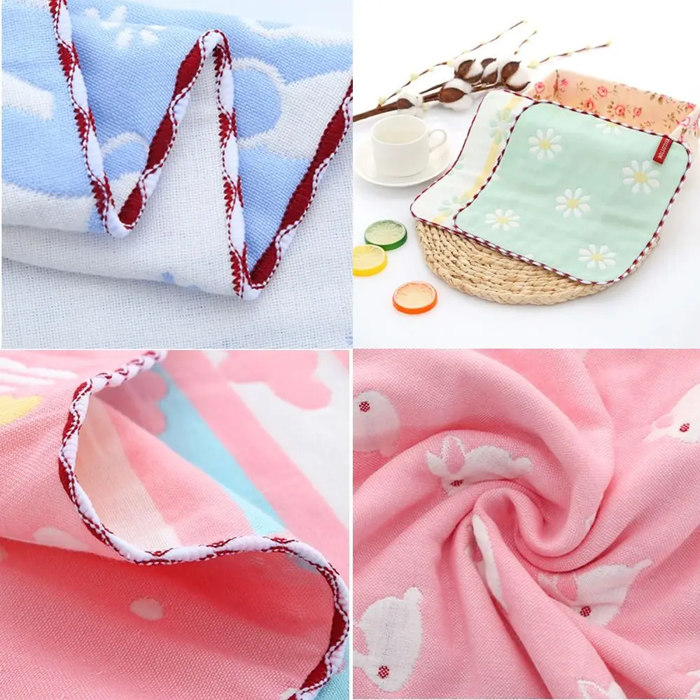 Pure Cotton Face Towel Feeding Burp Cloths Hand Towel Children's Absorbent Handkerchief Square Shaped Six Layer Small Towel