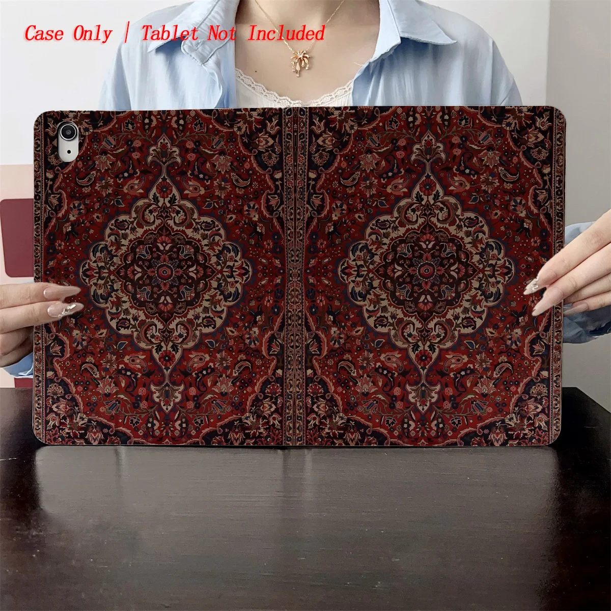 2025 Sophisticated Black-Reddish Brown Design iPad Case For Apple iPad Pro 11/12.9 Air 5 Mini 5 8th Gen Fashion Cover