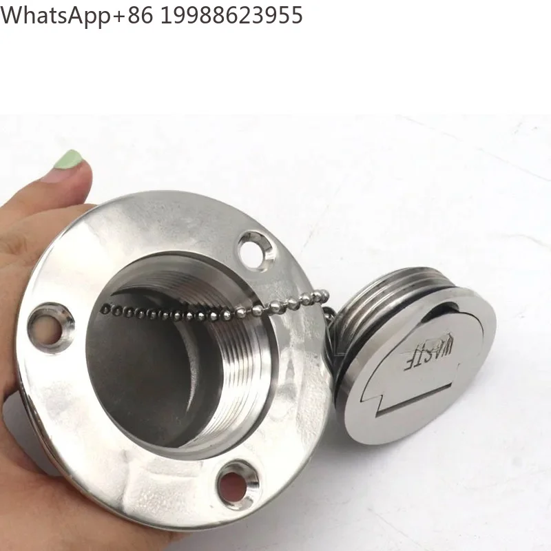38/50mm Stainless Steel Deck Filler Key Cap Gas Diesel Fuel Waste Water for Marine Boat Hardware Deck Filler Caps
