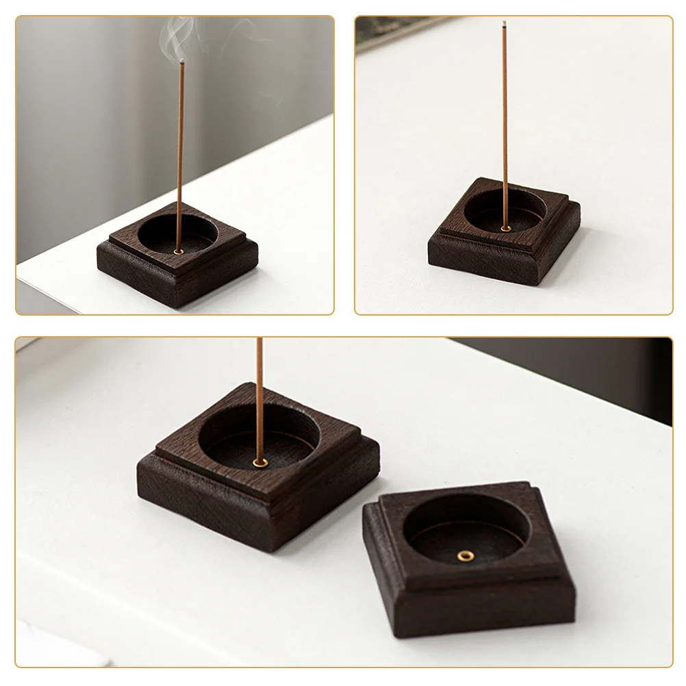 

Square Wooden Incense Holder Minimalist Design Compact Size Home Aromatherapy Meditation Table Decor Stable Base