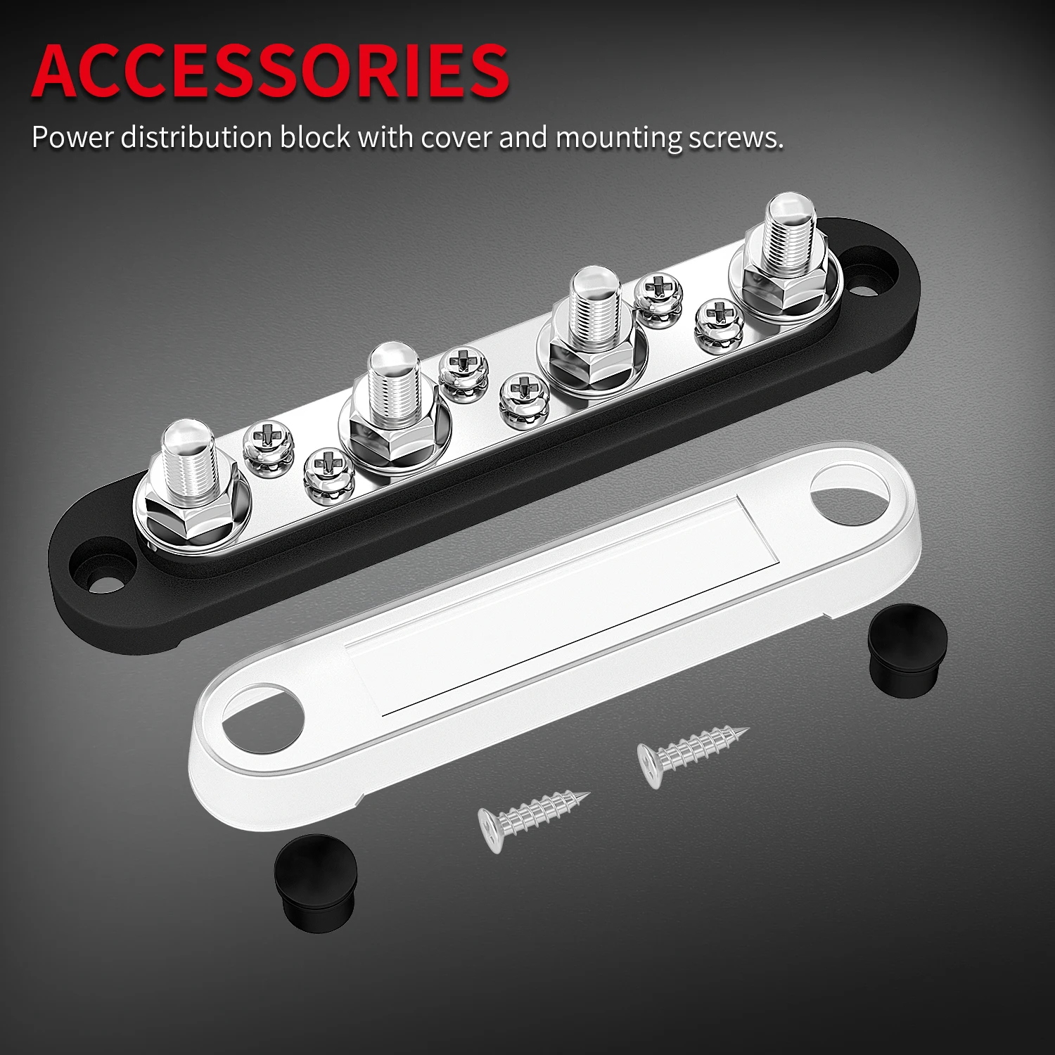 Daiertek Terminal Block 4 X M8 Terminal 6 X M4 Terminal 4 Stud Power Distribution Busbar Tinned Copper Bus Bar for Car Marine