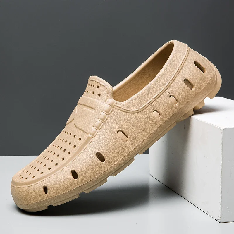 

Летние мужские тапочки из ЭВА, удобные мужские лоферы без шнуровки, непромокаемые сандалии, модные мужские пляжные шлепанцы, мягкая обувь Upsteam