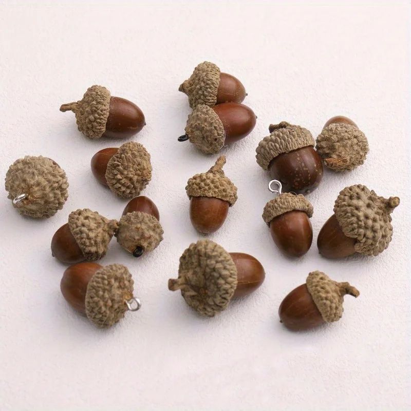 2PCS Pinecone Acorn Pendant Sweater Chain Creative Nut Necklace Earrings DIY Bead Accessory Bag