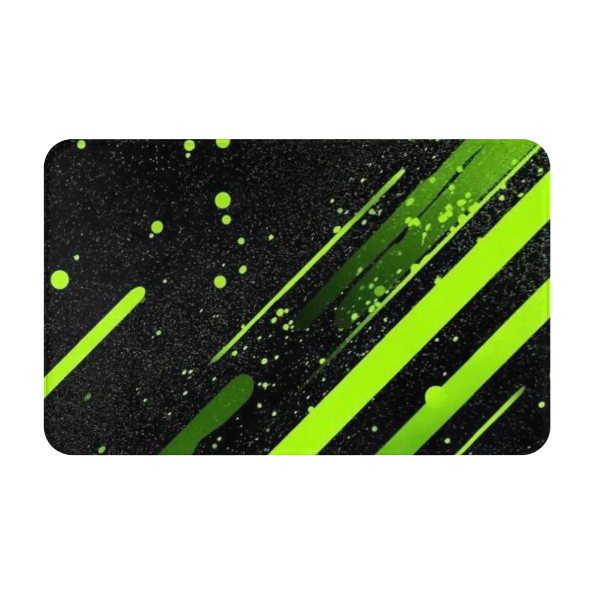 Green Splatter Dark Paint Texture Anti-Slip Mat Bedroom  Absorbent Doormat Home Decoration