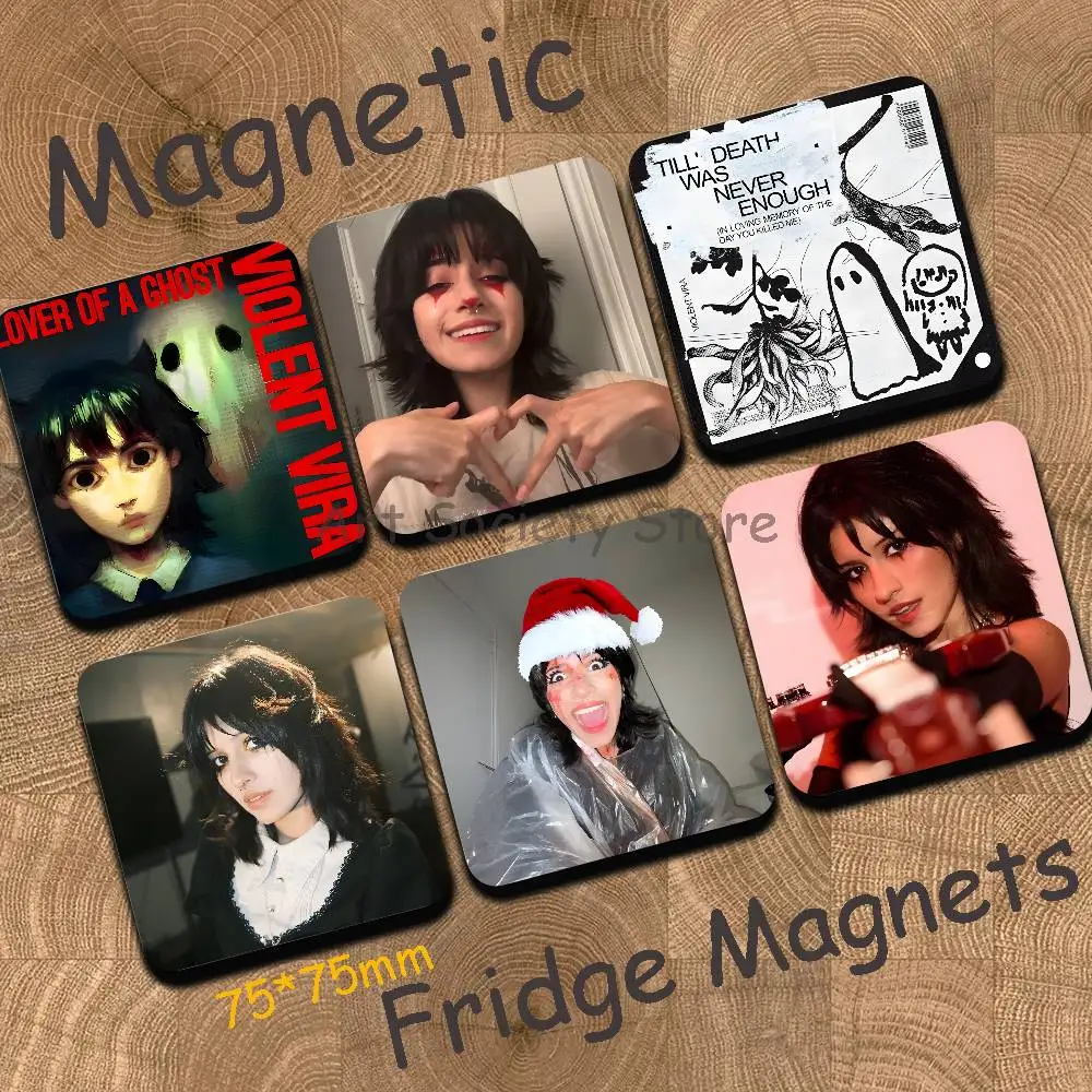 Singer V-VIOLENT VIRA Cute Cartoon Anime Refrigerator Magnets Soft Magnetic Heat Transfer Refrigerator Magnets Gift