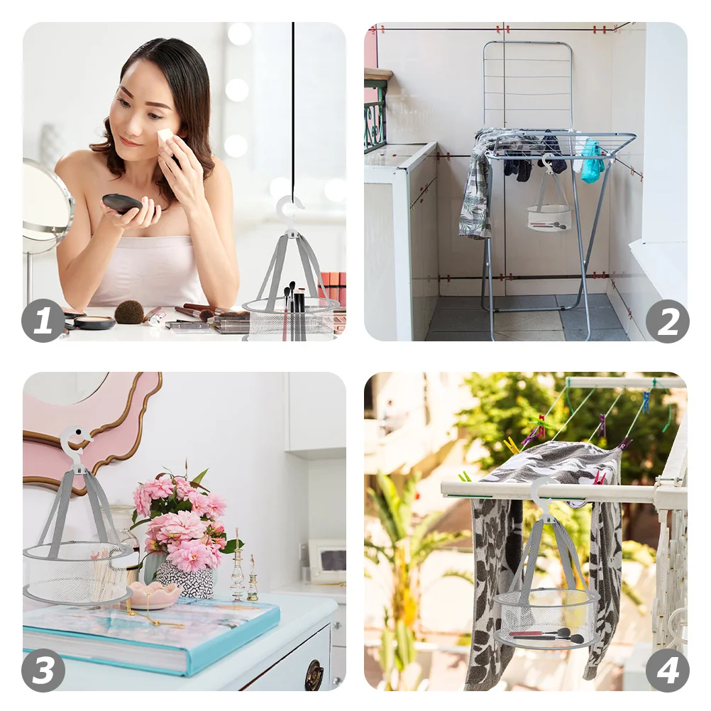 

2Pcs Makeup Brush Drying Net Foldable Lightweight Skin-Friendly Ventilated Mesh Holder for Sponge and Beauty Tools