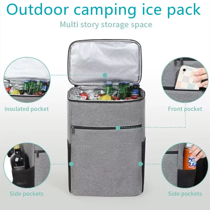 

Изолированная сумка-холодильник для пикника на открытом воздухе, многофункциональная дорожная сумка, большой вместительный рюкзак для пикника и кемпинга на открытом воздухе, 12 л/24 л/27 л