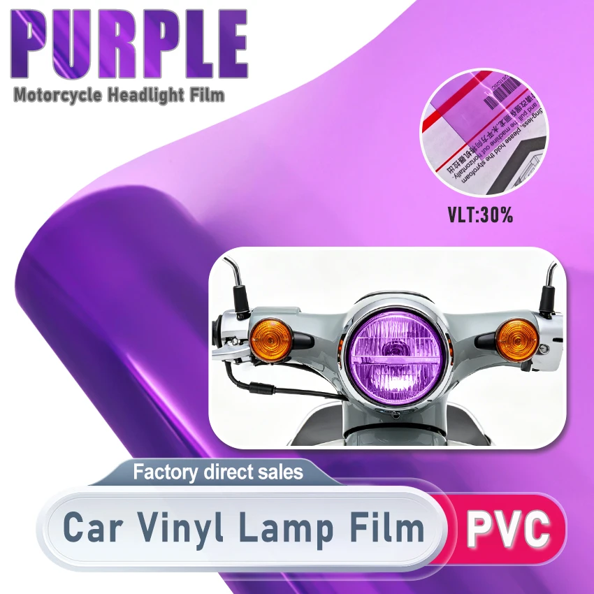 30x150cm DIY Car Purple Headlight Blackout Tint Film for Haval Dargo Motorcycle Headlight PPF Protection Tinting Film