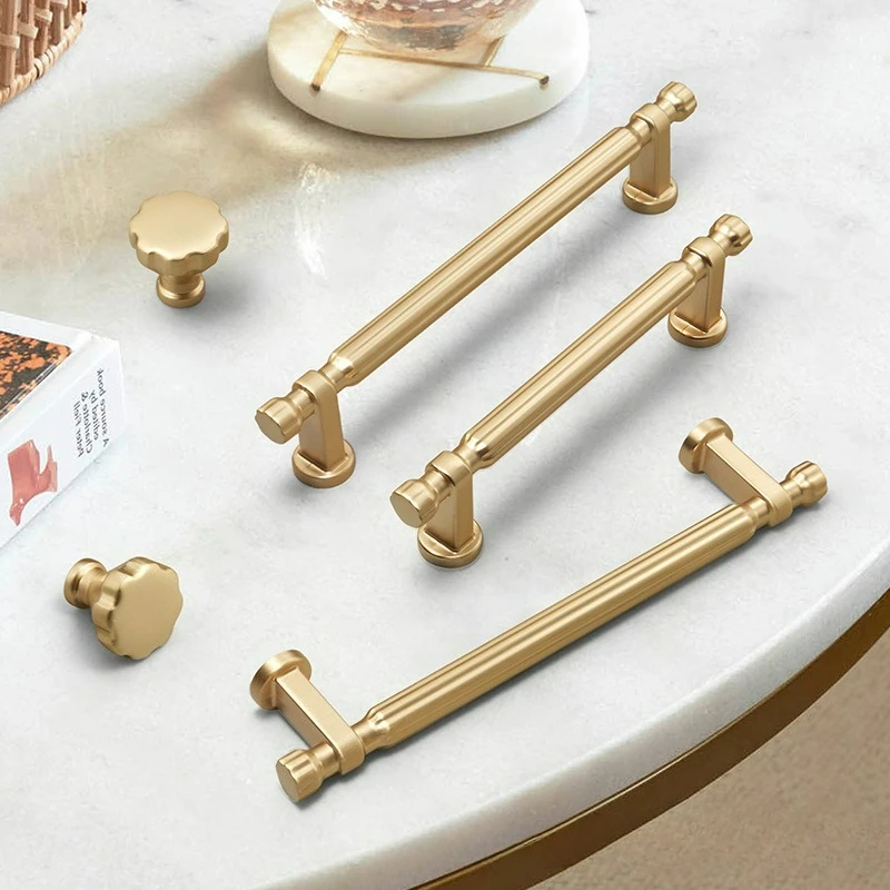 Cabinets, Kitchen Doors, Shoe Cabinets, Handles, Gold Light Luxury New Chinese Style European Style Drawers, High-end Handles
