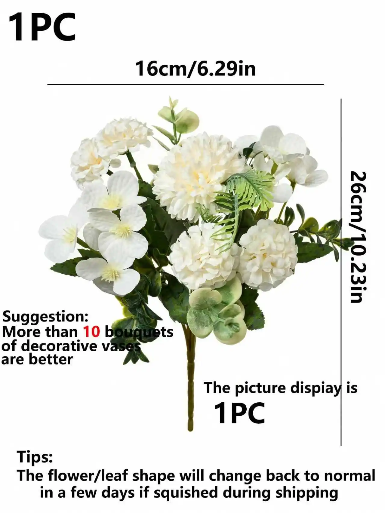 6-teiliges Set Künstliche Seidenblumen Hortensie Chrysantheme Hochzeitsbrautstrauß Heimdekoration Festliche Outdoor-Garten-DIY-Bastelprodukte – Detail 9