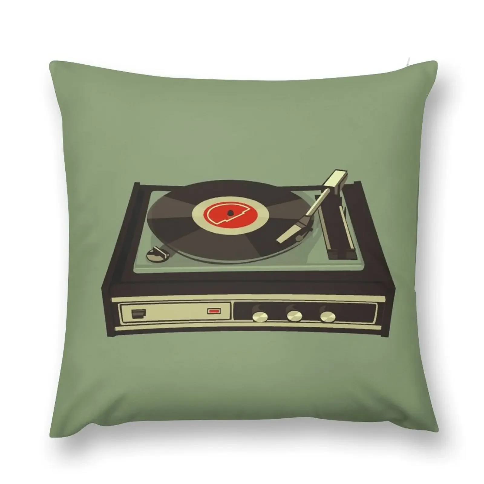 

Vintage Retro Record Player Throw Pillow Decorative Cushions Room decorating items Throw Pillow pillow