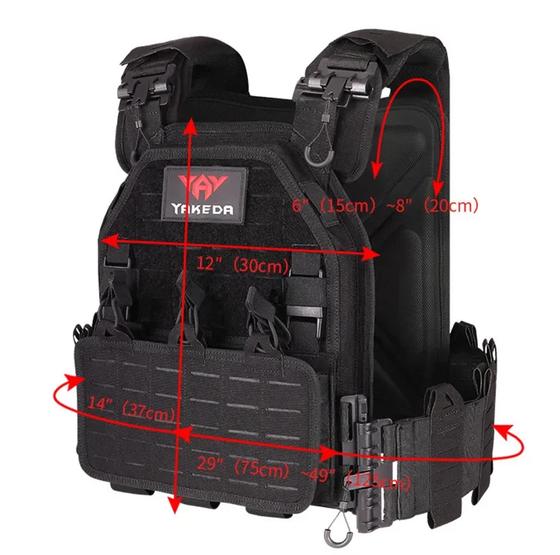 YAKEDA Tactical Vest Outdoor Hunting Plate Carrier Protective Adjustable Vest Airsoft Carrier Combat Equipment