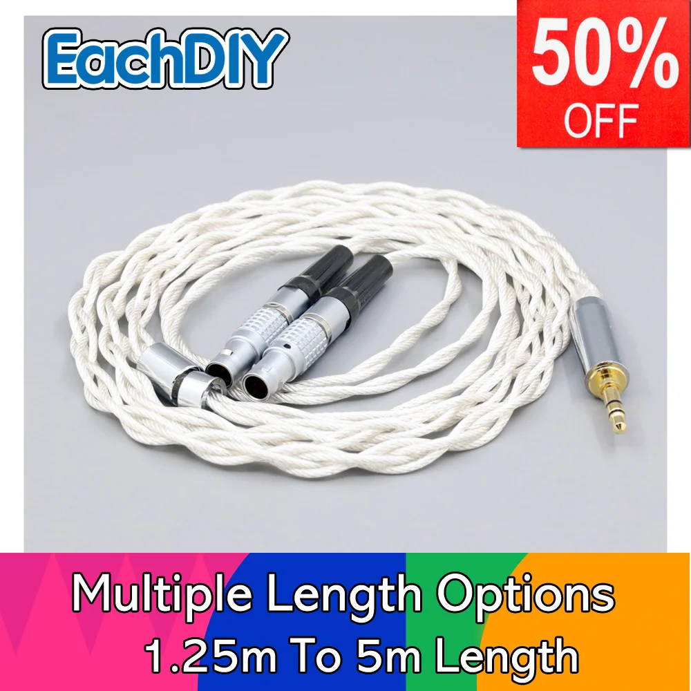 

Graphene 7N OCC Silver Plated Type2 Earphone Cable For Focal Utopia Fidelity Circumaural Headphone 4 core 1.75mm LN008138