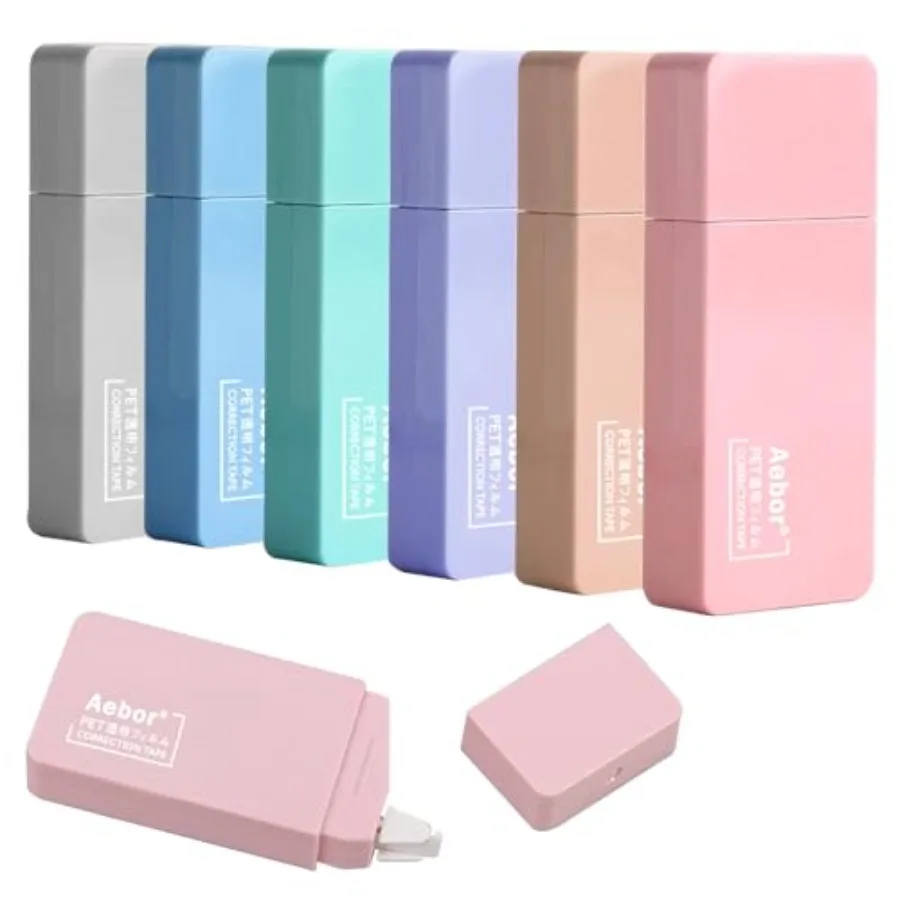 6 Pack Correction Tape Cute White Tape Macaron Color Correction Tape, Easy To Use Applicator for Instant Corrections for Studen
