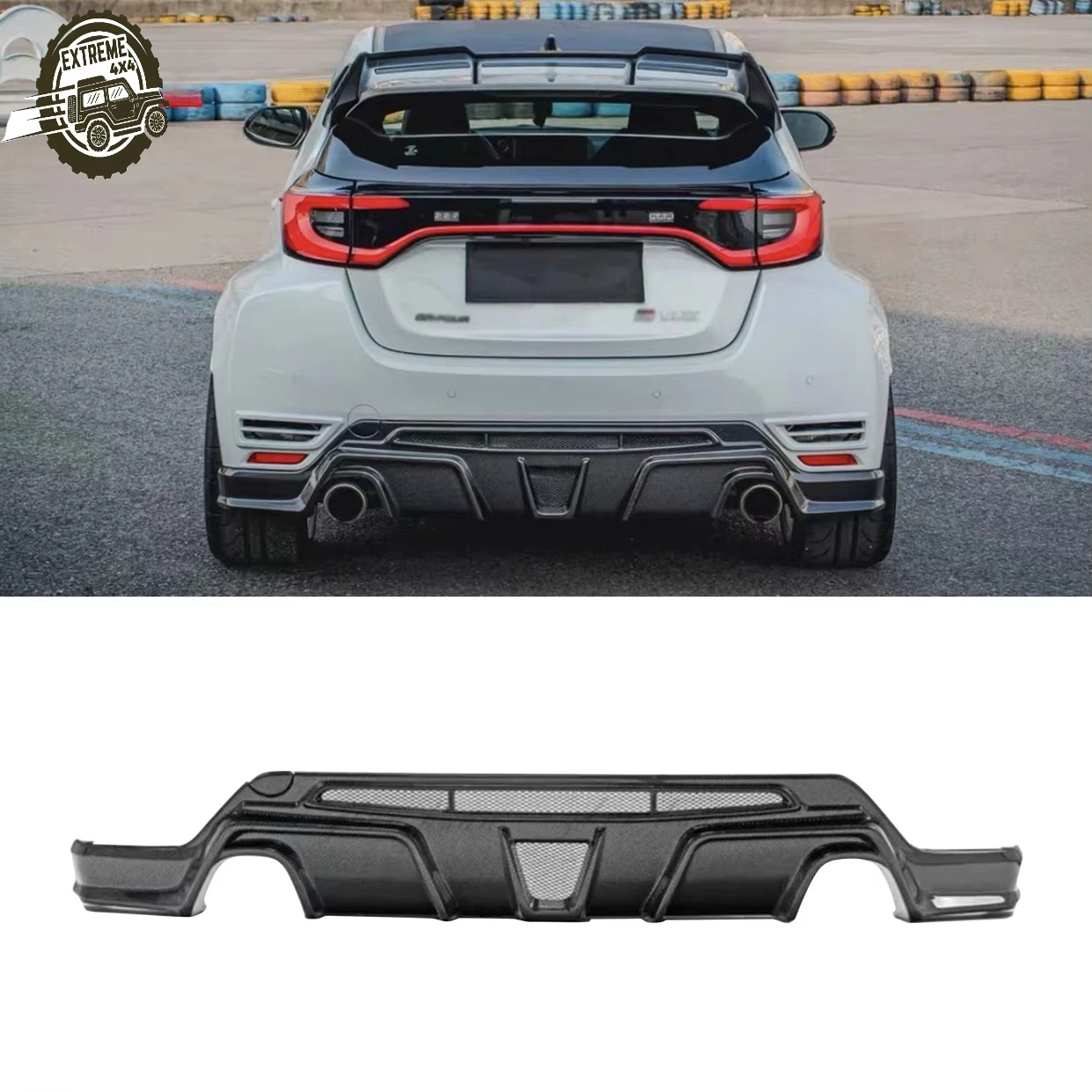

Carbon Fiber Rear Diffuser for Toyota GR Yaris T Style Rear Bumper Spoiler Splitter Car Exterior Accessories