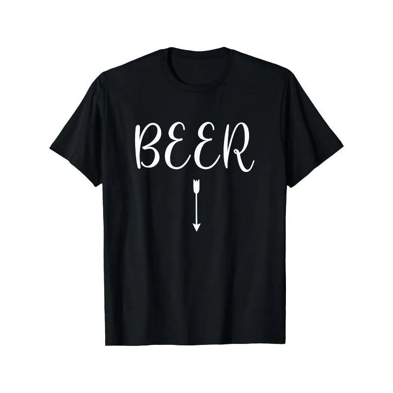 

Mens Funny Beer Shirt With Arrow Print Drinking Party T Shirt For BBQ Weekend Gift For Husband Dad Boyfriend Casual Tee