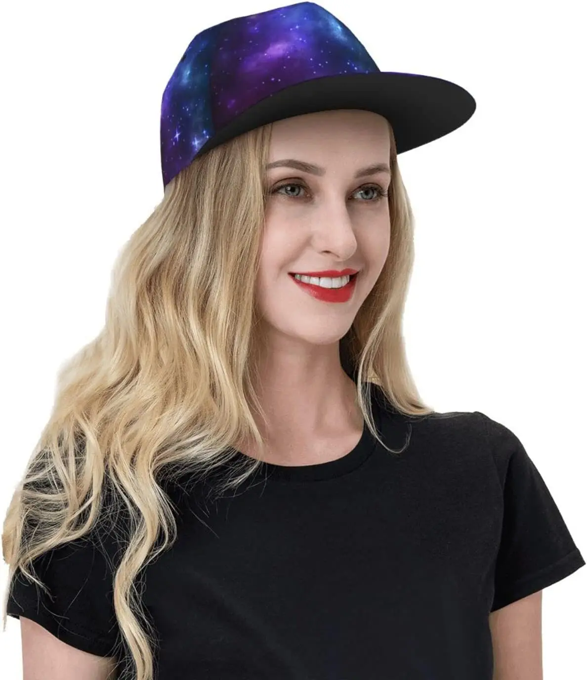 Galaxy Snapback Hat for Men Women,Hip Hop Style Flat Bill Hats Teens Adjustable Baseball Cap