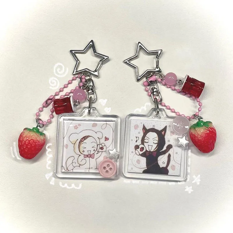 Handmade Nana and Hachi matching keychains Aesthetic Accessories Y2K