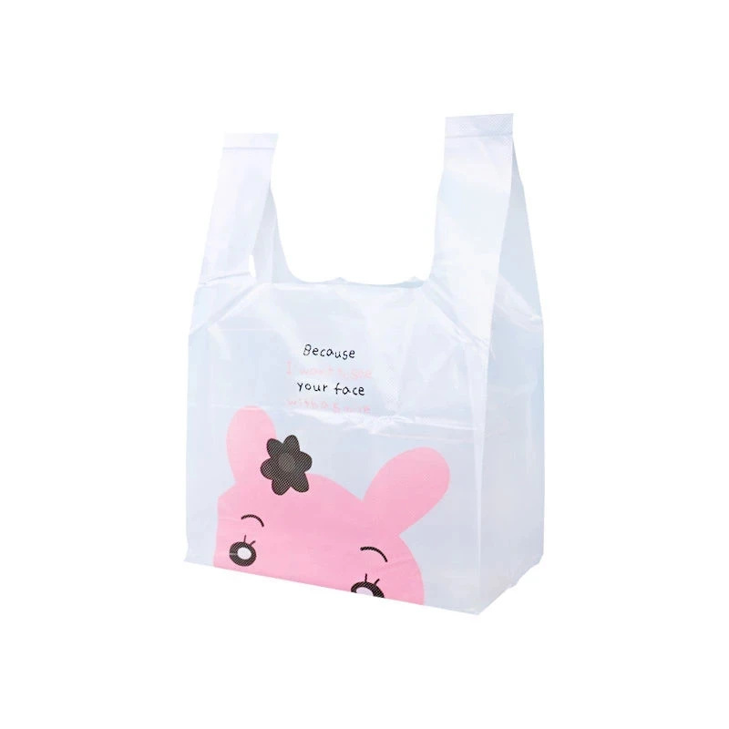 50 Pcs plastic Bag Cute Tote Bag Convenience Storeb Cartoon Gift with Bag Gift Bag Bundle Retail Bags Shopping Bags with Handles