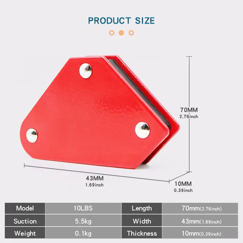 4 قطعة لحام المغناطيس حامل مغناطيسي 45/90/135 درجة 9LB السهم المشبك المشبك المغناطيسي لأدوات تحديد المواقع لحام