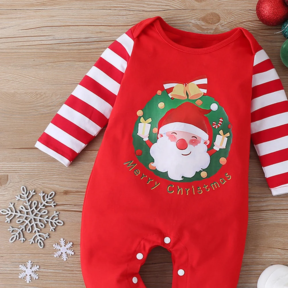 

1Pcs Christmas Santa Claus Pattern Baby Jumpsuit Xmas Romper Soft Cotton Comfortable Toddler Clothes Eco Friendly Skin Friendly