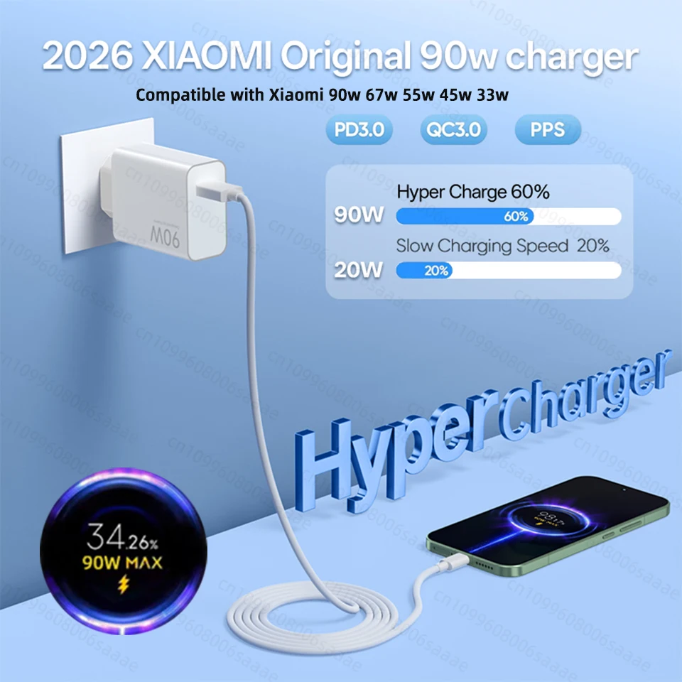 Original 90W XIAOMI Charger Poco Hypercharger Fast Charging Chargers Type C Mi 13 Ultra 14 15 17 Poco F8 Pro F7 X7 X6 Redmi Note
